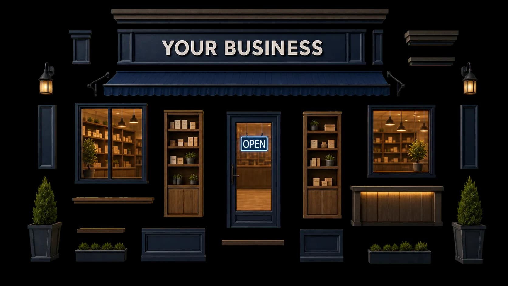 Storefront pieces separating as the business moves online