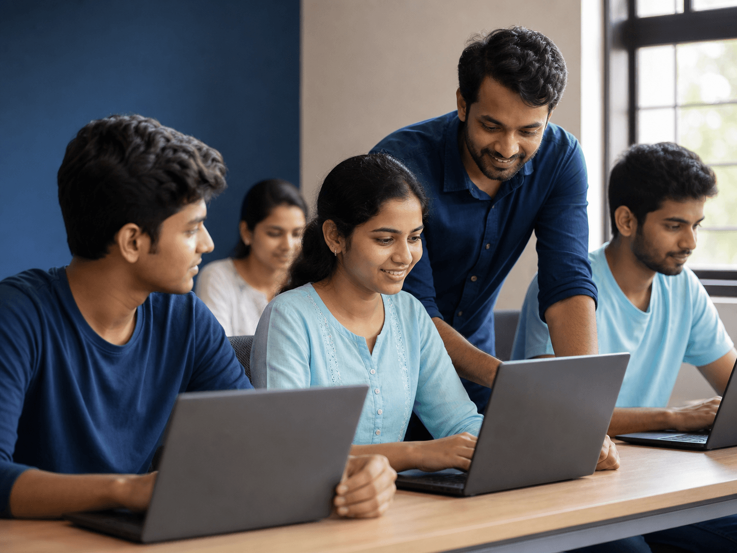 Indian students learning practical digital skills